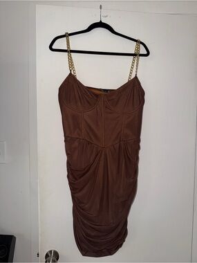 party cocktail dress Ladivine Short 9243 Rose Gold / 2XLarge This modest cocktail dress Burgundy Velvet Hooded Dress Color:Drift tan